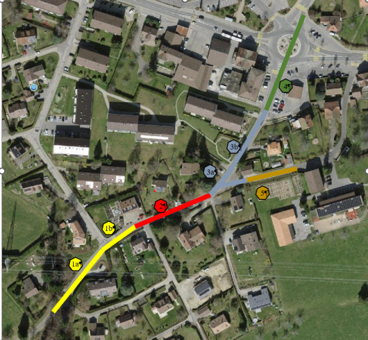 Plan de situation des zones de travaux et des étapes